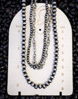 Blaze Navajo Style Pearl Layered Fashion Necklace - Natural
