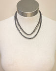 Blaze Navajo Style Pearl Layered Fashion Necklace - Natural