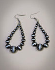 Penny Navajo Style Bead Dangle Fashion Earrings - Silver