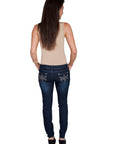Jeans W/clear Stones On Pockets - E162