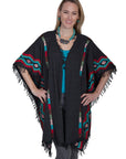 Embroidered Wrap W/fringe - E239