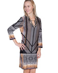 Animal Print Dress W/peek A Boo - E257