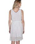 V-neck Dress W/emb Bodice/hemline - E293