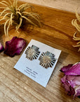 Square Cross Stud Earrings with Horse Stamp – Sterling Silver