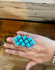 Big Ring - 9- kingman turquoise ring and sterling silver