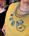 5 Stones Blackjack turquoise necklace