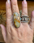 Long Ring- Size 8.5 - Boulder turquoise ring & sterling silver