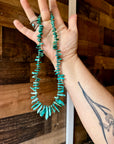 18 inch AMERICAN turquoise with 3 mm sterling silver pearls