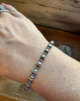 3 mm & 6 mm Sterling Silver Pearls bracelet