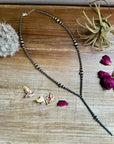 Lariat graduated sterling silver pearl