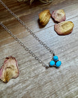 3-Stone Small Cluster Necklace – Kingman Turquoise – 17.5"