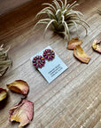 Cluster Earrings – Dark Pink Opal & Sterling Silver