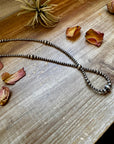 23 inch graduated Sterling Silver Pearls hoop necklace