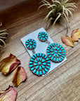Big Cluster Dangle Earrings – Sleeping Beauty Turquoise & Sterling Silver