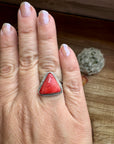 Ring - Size 8 -Red Spiny & Sterling Silver