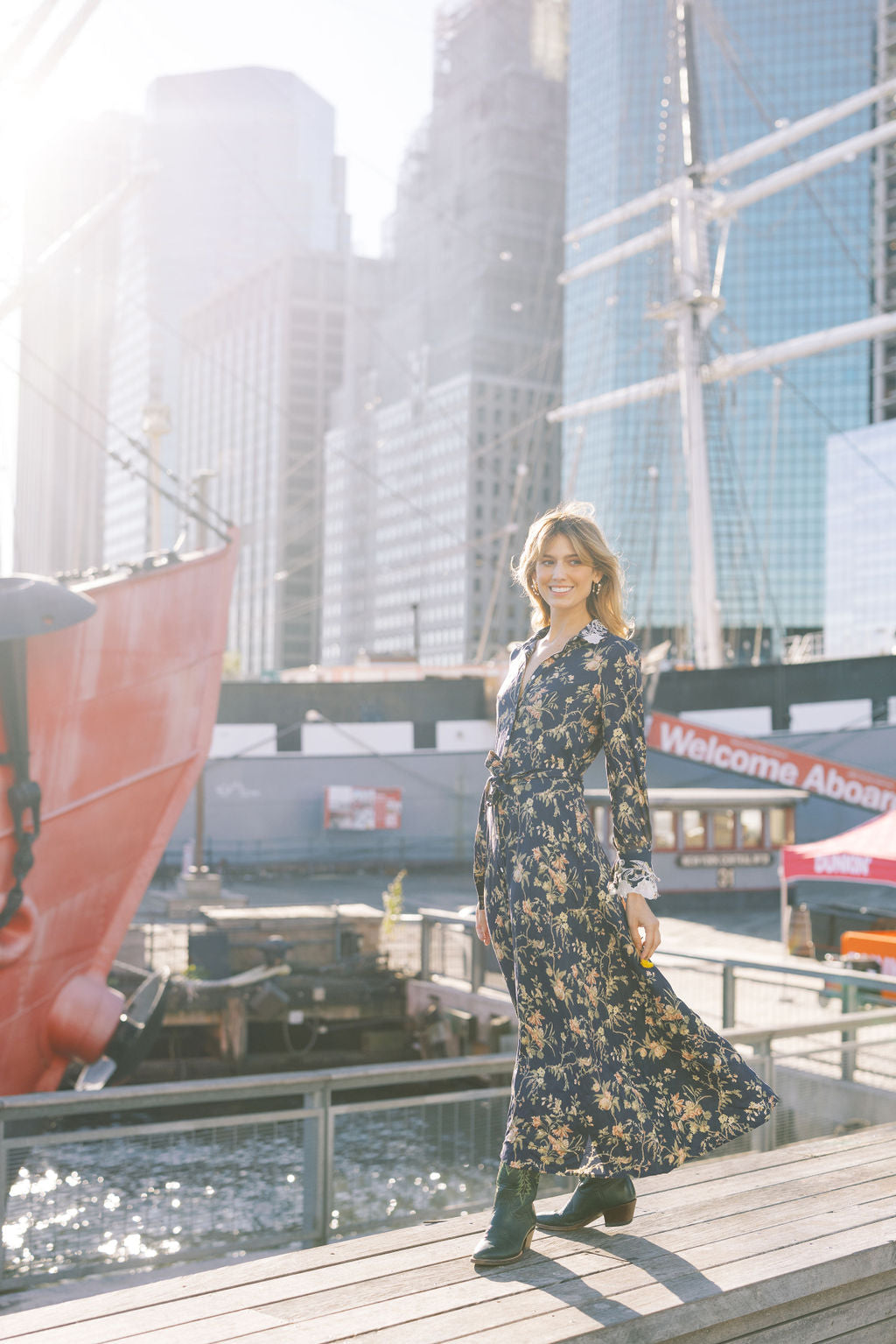 MASON'S DAUGHTER Samantha Shirtdress, Heirloom Bouquet Viscose Twill