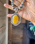 Bumblebee Jasper Pendant – Sterling Silver, Bright Yellow