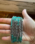 Sterling Silver Pearl & Heishi Turquoise Necklace – 19"