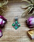 Flower Pendant with Sonoran Gold Turquoise – Option 2 – Sterling Silver