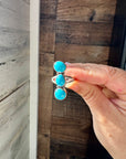 3-Stone Kingman Turquoise Ring – Size 9.5 Sterling Silver