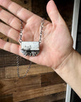 Bar Necklace - White Buffalo & Sterling Silver option 2