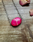 Oval Pink choker Verascite - Valentine collection