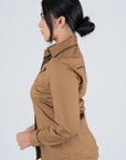 Ladies Cotton Camel Embroidery Western Shirt