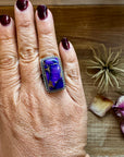 Purple Dahlia Ring – Sterling Silver – Native Made by M. Spencer – Size 8