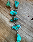 Royston turquoise necklace lariat and earrings set
