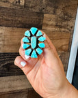 Big ring- size 7.5- Sonoran turquoise ring and sterling silver