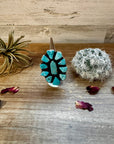 Big ring- size 7.5- Sonoran turquoise ring and sterling silver