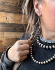 Sterling SAUCER Silver Pearls earrings teardrop