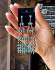Sterling Silver & Kingman Turquoise Chandelier Earrings – Made in USA