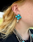 Complete Squash Blossom Set – Kingman Turquoise – Sterling Silver – Navajo Made by Wilson Dawes