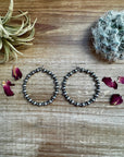 Hoops Sterling Silver Pearls earrings 6 and 3 mm