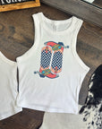 Cowboy Boots Cropped Tank