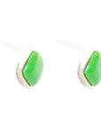 Abstract Lime Green Turquoise and Sterling Silver Stud Earrings