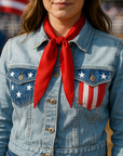 Electric Red Western Skinny Mini Wild Rag Scarf / Cowgirl Necktie