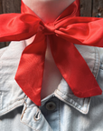 Electric Red Western Skinny Mini Wild Rag Scarf / Cowgirl Necktie