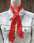 Electric Red Western Skinny Mini Wild Rag Scarf / Cowgirl Necktie