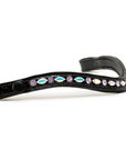 Paris Navette Crystal Patent Midline Browband - AB & Light Amethyst