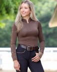 Maia - Chocolate Brown Long Sleeve Lace Competition Shirt