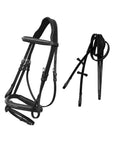 ExionPro Designer Stitched Mono Crown Piece Snaffle Bridle With Rubber Reins