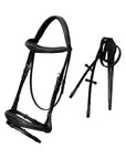 ExionPro Fancy Stitched Raised Anatomical Bridle with Rubber Reins