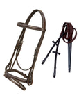 ExionPro Designer Fancy Square Raised Glossy Patent Leather Bridle & Rubber Reins