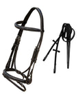 ExionPro Designer Fancy Square Raised Glossy Patent Leather Bridle & Rubber Reins