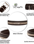ExionPro Silver Clincher Padded Leather Dog Collar - Pink Padding