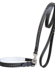 ExionPro Black Bling Dog Collar With Leash