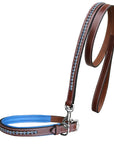 ExionPro Dark Blue Bling Dog Collar With Leash