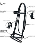 ExionPro Snap Snaffle Jumping Bridle with Rubber Reins